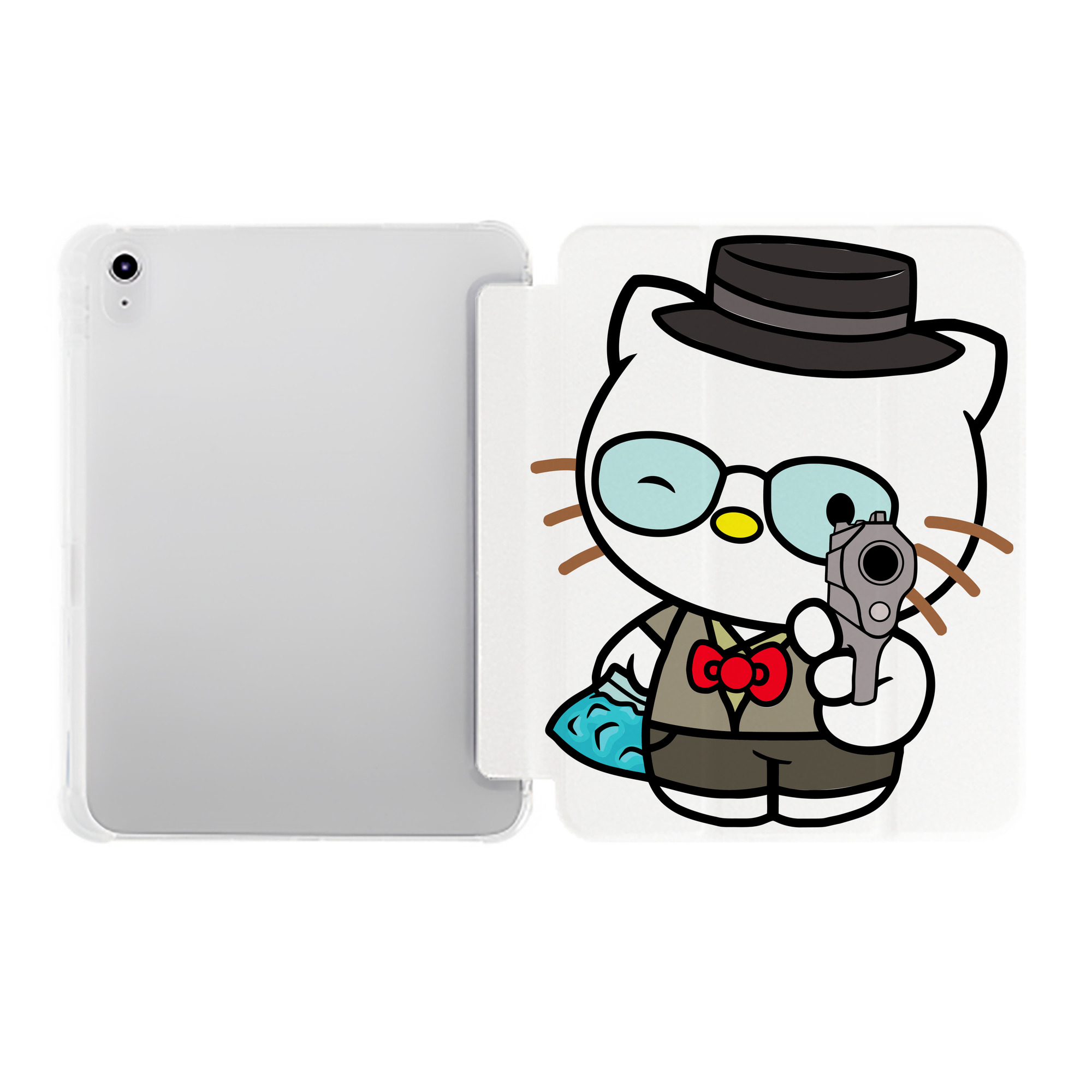 （画像用） Hello Kitty ハローキティ IPad ケース ペン収納付き 三つ折りスタンド PUレザー×シリコン 対応機種9.5/10.5/10.9インチ